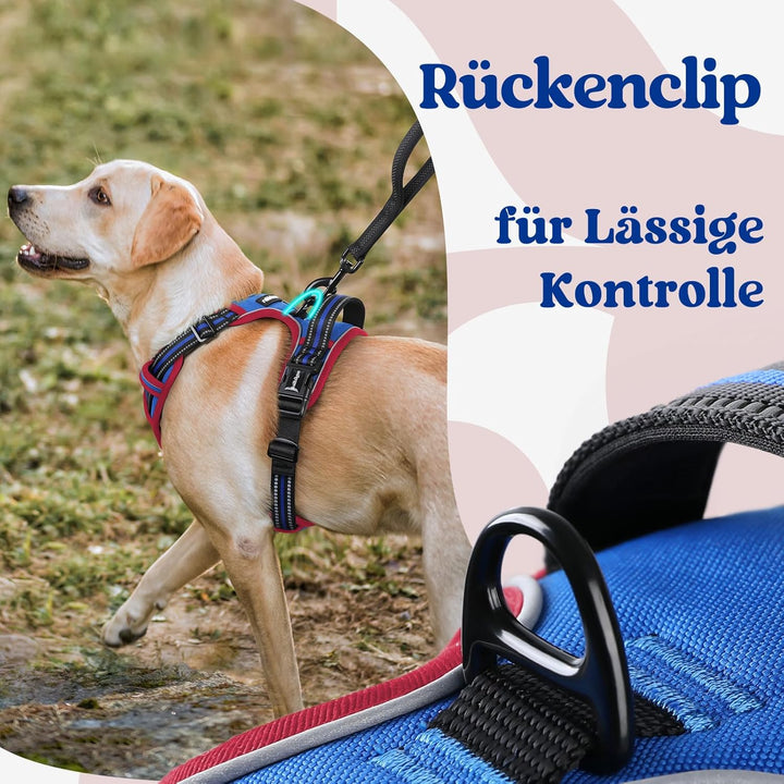 rabbitgoo Hundegeschirr Grosse Hunde, Verstellbare Geschirr Hund ohne Zug &amp; Würgen, Anti Zug hundege