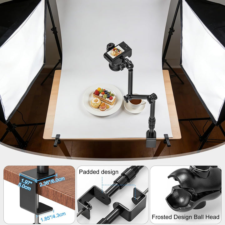 Rodison Webcam Ständer Halterung, 78,4 cm Schreibtisch Kamera Halterung mit 1/4'' Schrauben für DSLR