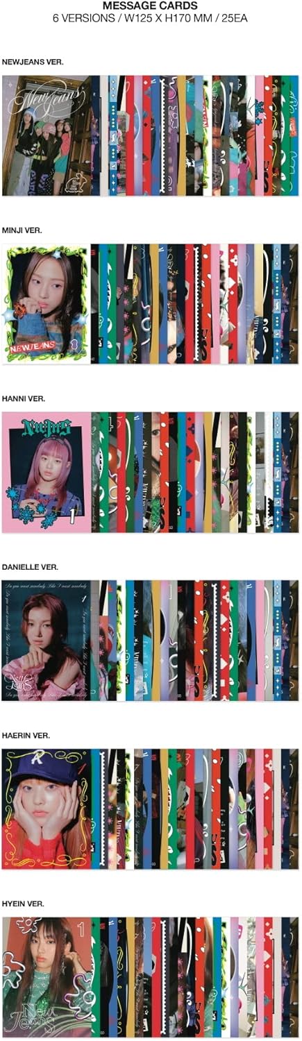 NewJeans - OMG [Message Card ver.] 1st Single Album+Store Gift (6 ver. SET), 6 Ver. Set