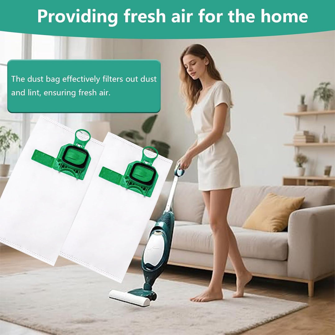 12 Stück Staubsaugerbeutel für Vorwerk Kobold VK140 VK150 Set mit 2 Ersatzfilter für Folletto