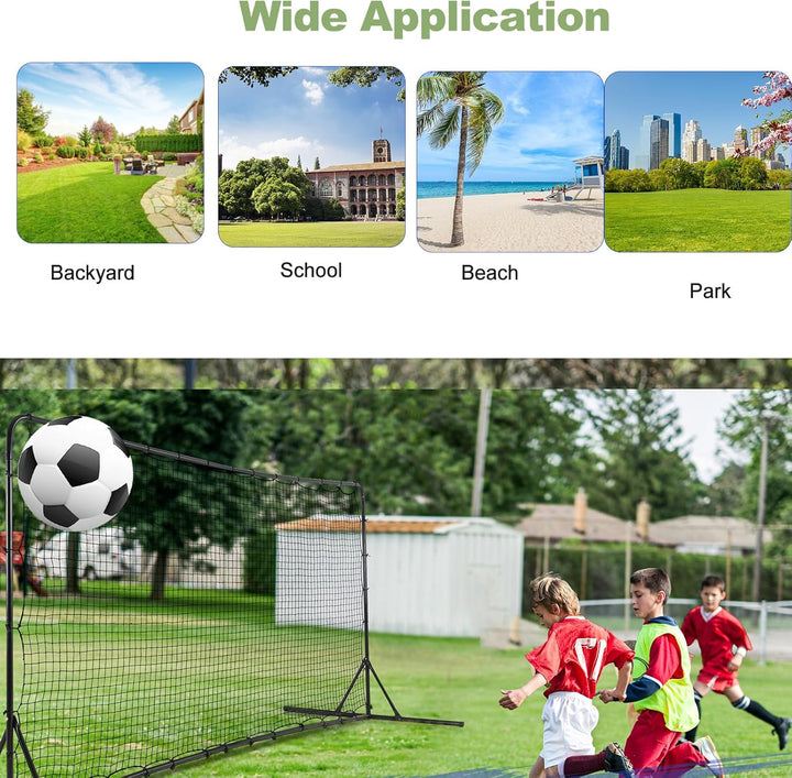 LIFEZEAL Fussball-Trainingsnetz, Rückprallnetz mit strapazierfähigem Netz, tragbares Fussballtor mit