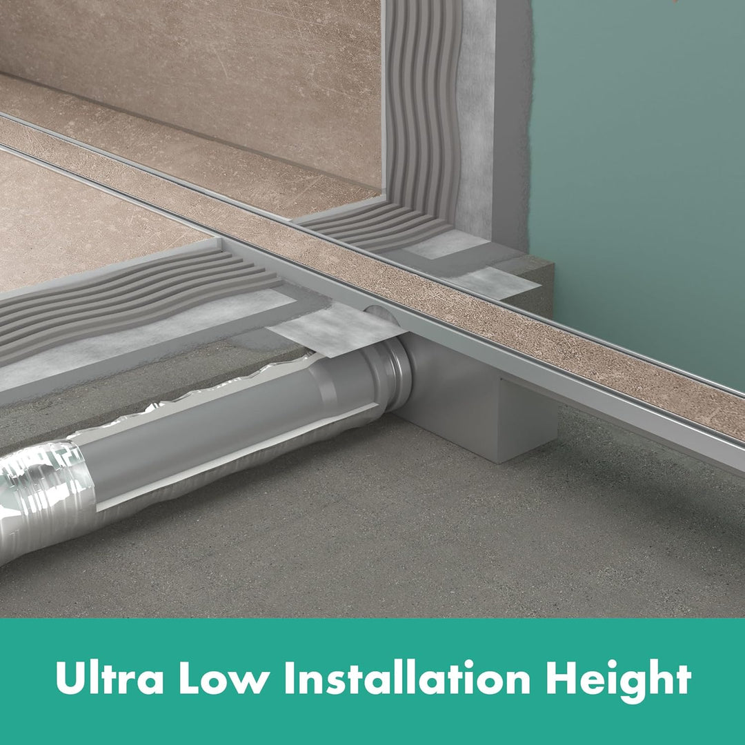 hansgrohe 56169000 RainDrain Compact Duschrinne 900 befliesbar für Flache Installation Komplettset D