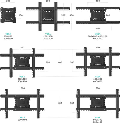 ONKRON TV Wandhalterung ausziehbar für 40" - 75" TV bis zu 68 kg - Fernseher Halterung schwenkbar &