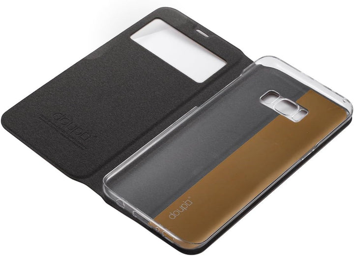 doupi FlipCase für Samsung Galaxy S8 Plus, Deluxe Schutzhülle mit Sichtfenster Magnet Verschluss Kla