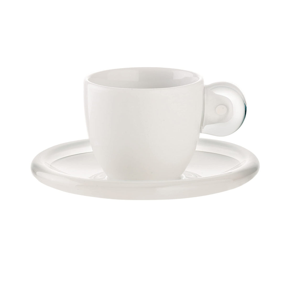 Guzzini - Gocce, 6 Espressotassen mit Untertassen - Transparent, 35 x 30 x h9,5 cm | 50 cc - 2669010