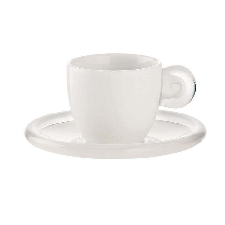 Guzzini - Gocce, 6 Espressotassen mit Untertassen - Transparent, 35 x 30 x h9,5 cm | 50 cc - 2669010