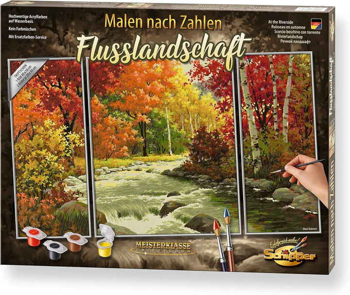 Schipper 609260779 Malen nach Zahlen - Flusslandschaft - Bilder malen für Erwachsene, inklusive Pins