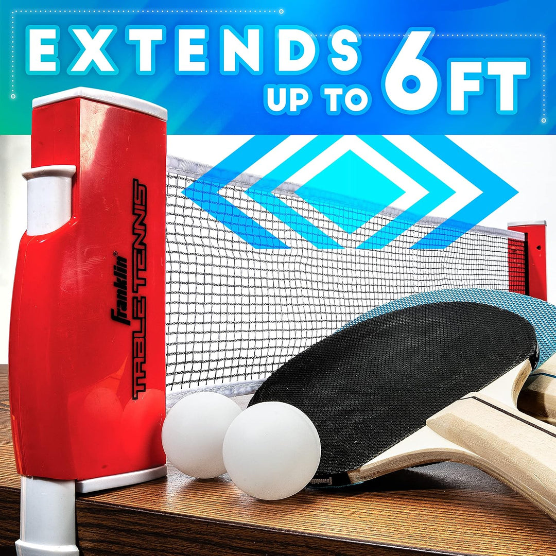 Franklin Sports Table Tennis to Go Portable Ping Pong Set - Table Top Ping Pong Net + (2) Paddles -