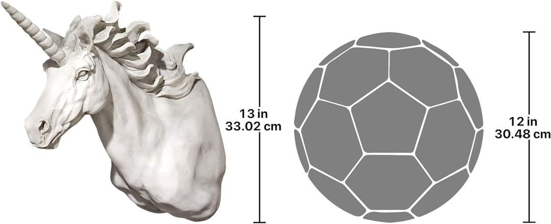 Design Toscano Wandtrophäenskulptur Das Horn des Einhornes, Masse: 14 x 25.5 x 33 cm 1.25 kg Antik,