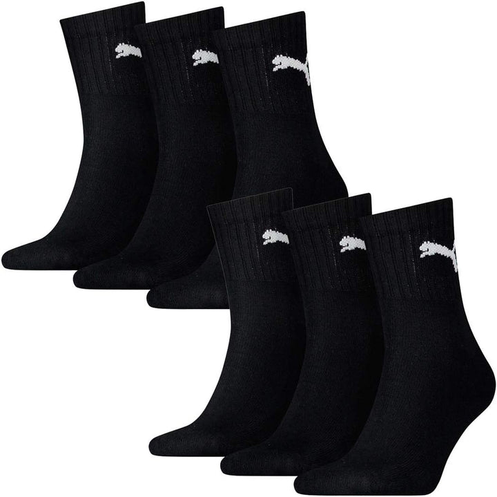 PUMA Herren Short Crew Socks Sportsocken mit Frotteesohle 6er Pack Sportsocken (6er Pack) 39-42 Schw
