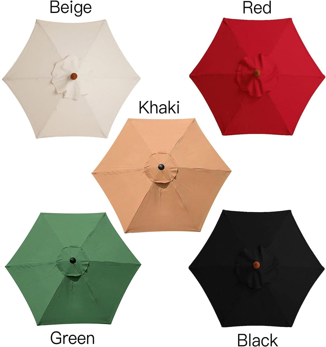 SMLJFO 3 m 6 Rippen Sonnenschirm Ersatz Baldachin Abdeckung Outdoor Markt Tisch Schirm Schirm Baldac