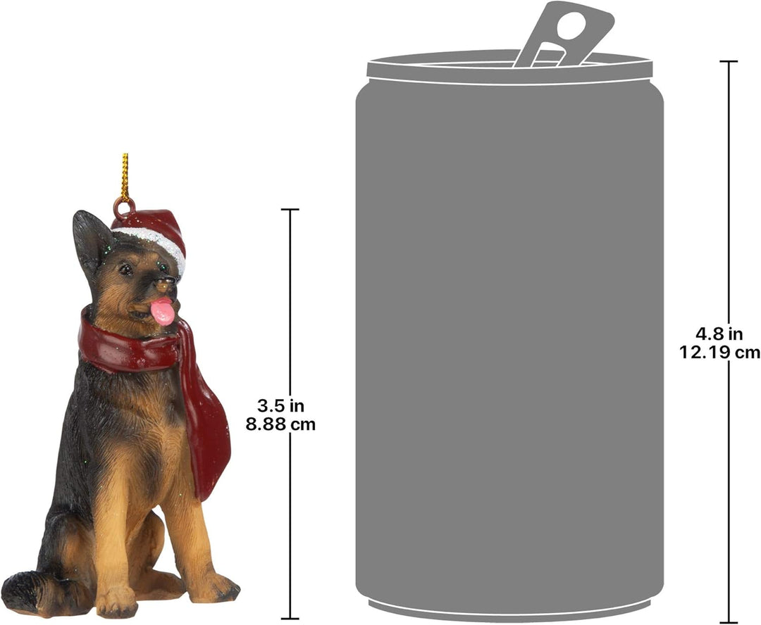 Design Toscano Deutscher Schäferhund Festlicher Hund Weihnachtsbaumornament Weihnachtsdeko, Polyresi