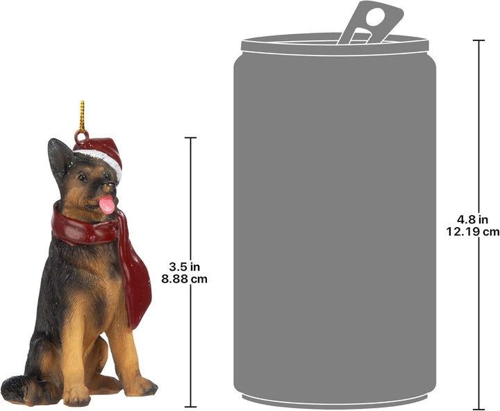 Design Toscano Deutscher Schäferhund Festlicher Hund Weihnachtsbaumornament Weihnachtsdeko, Polyresi