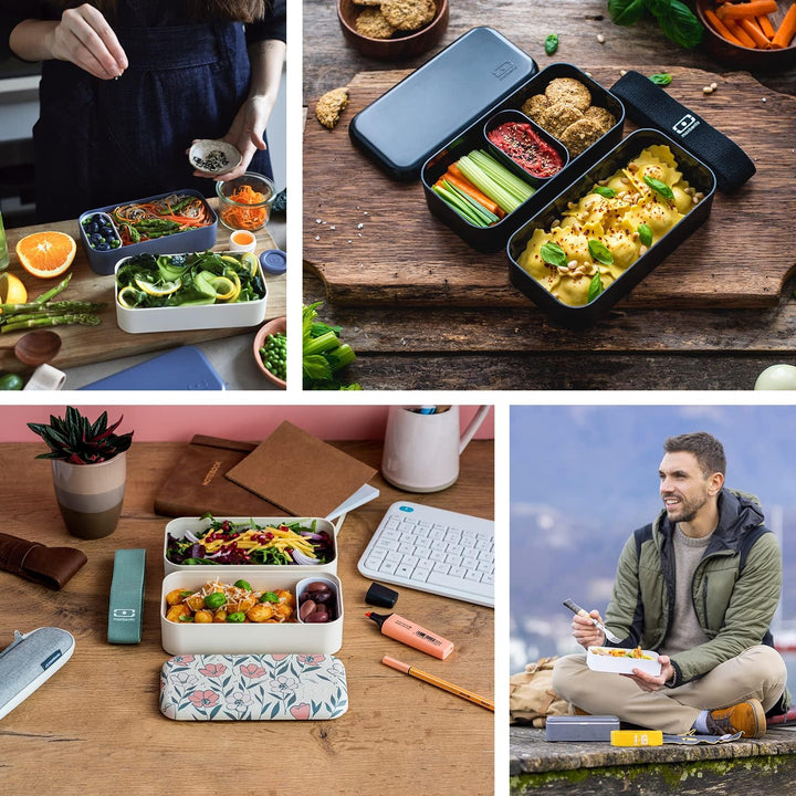 monbento - Bento Box MB Original Jungle mit Fächern Made in France - 2 Tier Auslaufsicher Lunch Box