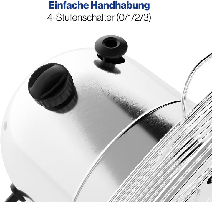 ProfiCare® Ventilator mit Schwenkfunktion | Ventilator leise 3 Stufen | Ø 25 cm | Tischventilator 30