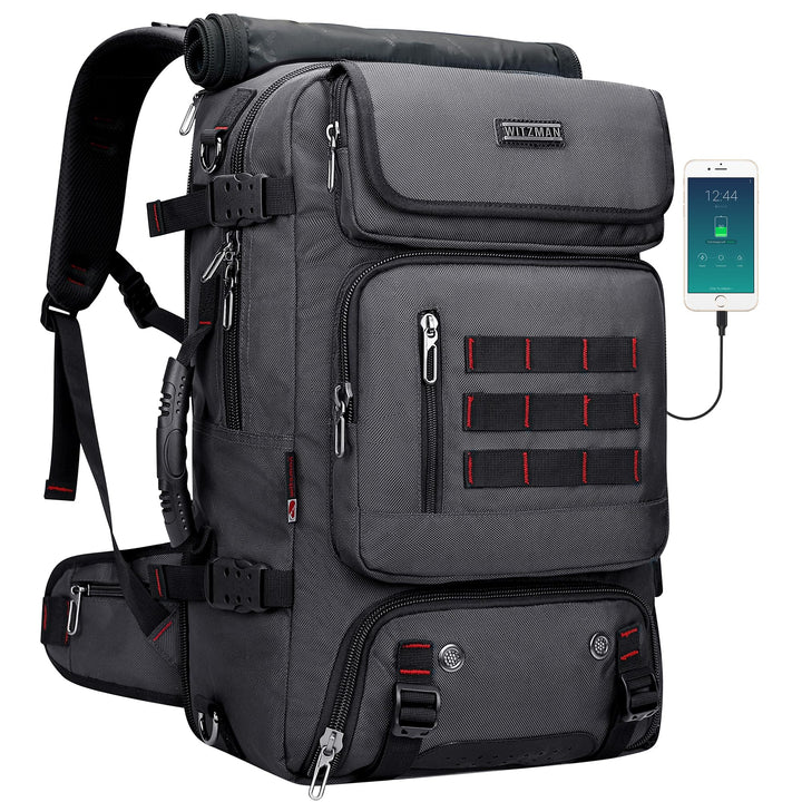 WITZMAN Reiserucksack Herren Gross Reisetasche Reiserucksack Handgepäck Flugzeug mit USB Ladeanschlu
