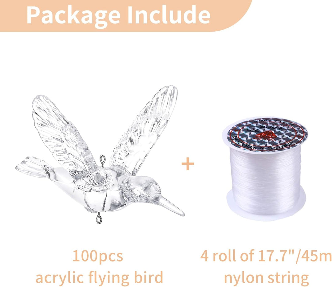 NUPTIO 100 Stücke DIY Fliegenden Vogel Dekorative Decke Hängen Ornamente Weihnachtsbaum für Zuhause