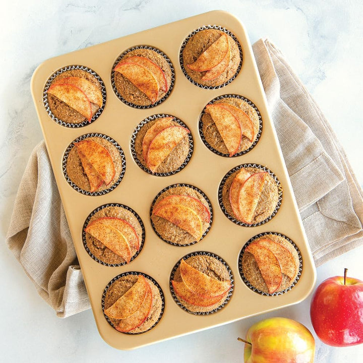 Nordic Ware Naturals Muffinform aus Aluminium, antihaftbeschichtet, zwölf 7,9 cm grosse Tassen 12 Mu