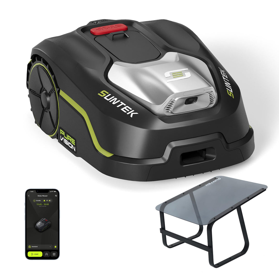SUNTEK SRM2060 Mähroboter ohne begrenzungskabel AI Vision-Kamera mit Garage, Rasenmäher Roboter, Max