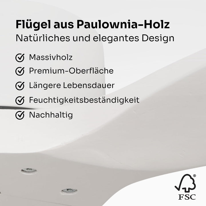 Mellerware - Deckenventilator mit Brizy-Fernbedienung! | 45 W | 6 Geschwindigkeitsstufen | extrem le