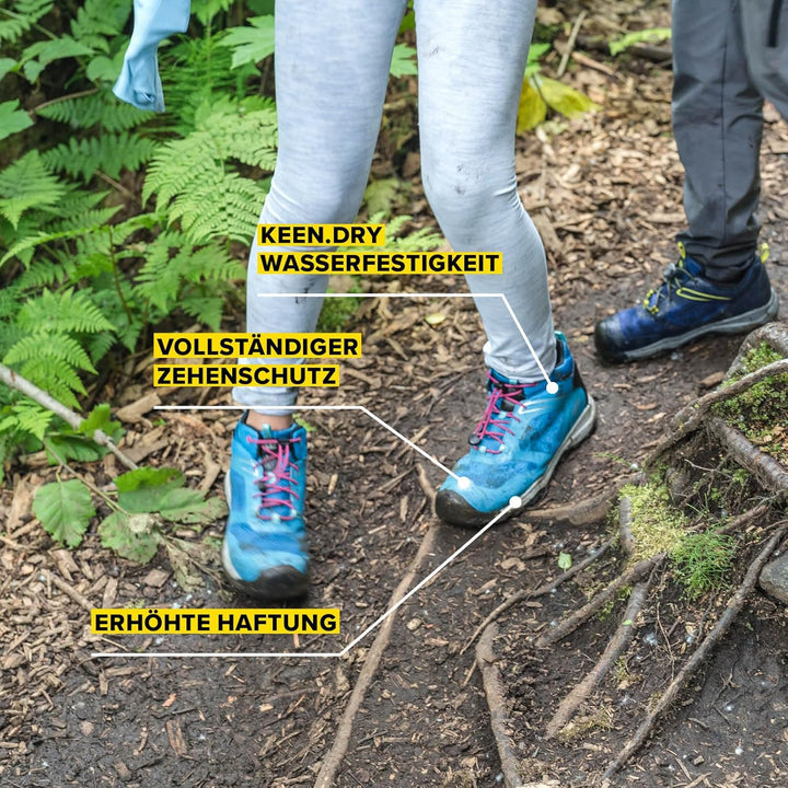 KEEN Unisex Kinder Wanduro Mid Waterproof Wanderstiefel 24 EU Fjord Blue Fuchsia Purple, 24 EU Fjord