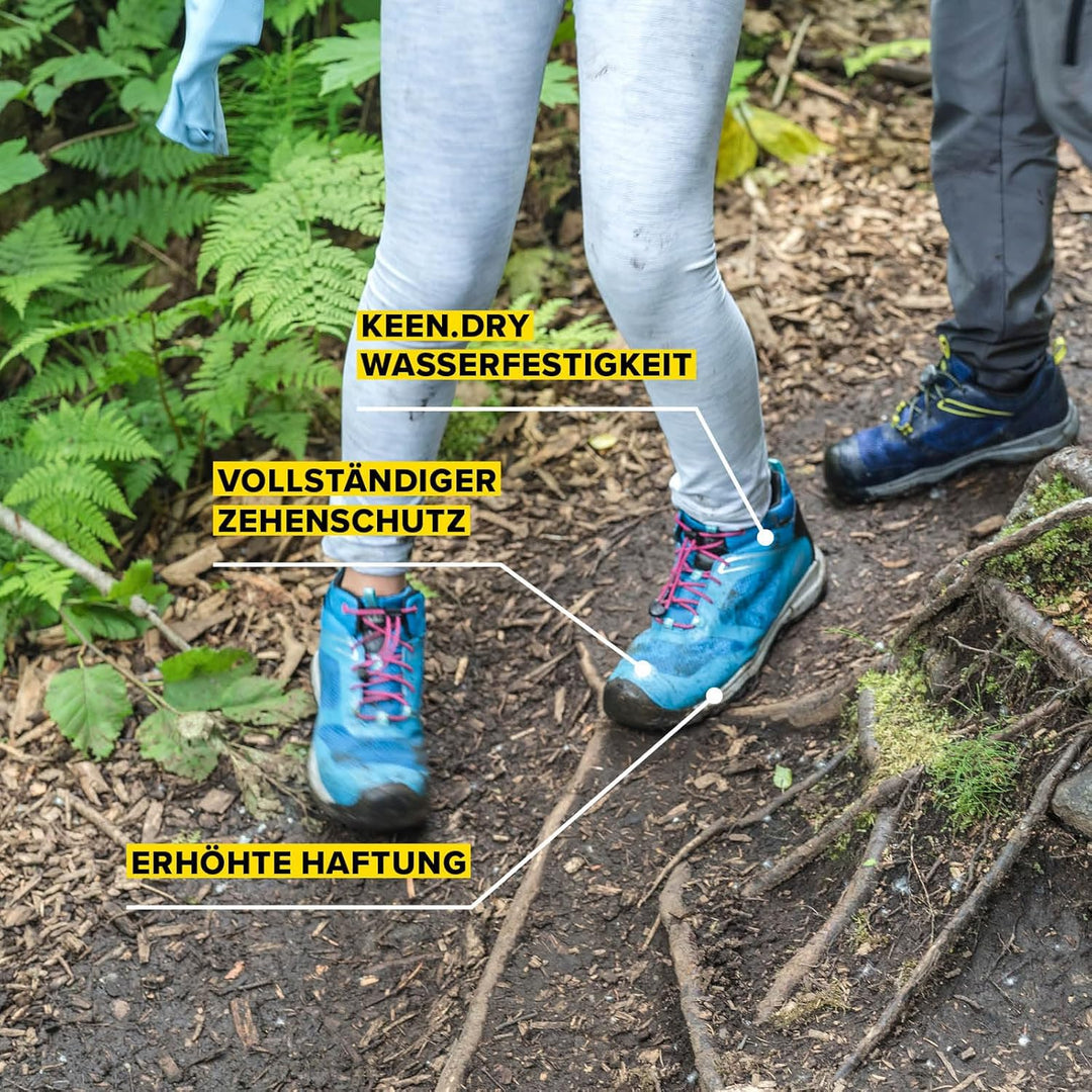 KEEN Unisex Kinder Wanduro Mid Waterproof Wanderstiefel 39 EU Fjord Blue Fuchsia Purple, 39 EU Fjord