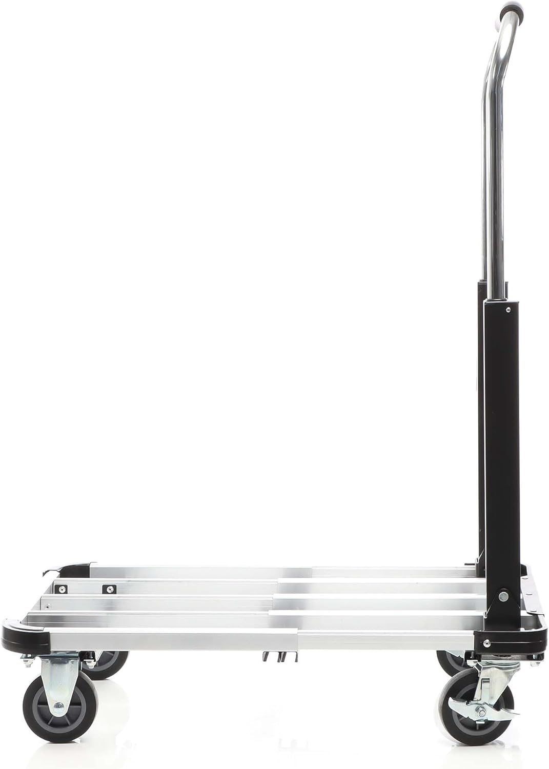 XPOtool Plattformwagen bis 150 kg 710x410 mm, Transportkarre klappbar mit Vollgummireifen, Bremse un