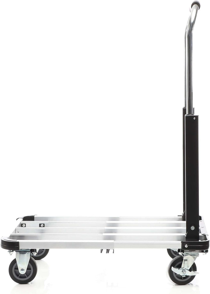 XPOtool Plattformwagen bis 150 kg 710x410 mm, Transportkarre klappbar mit Vollgummireifen, Bremse un