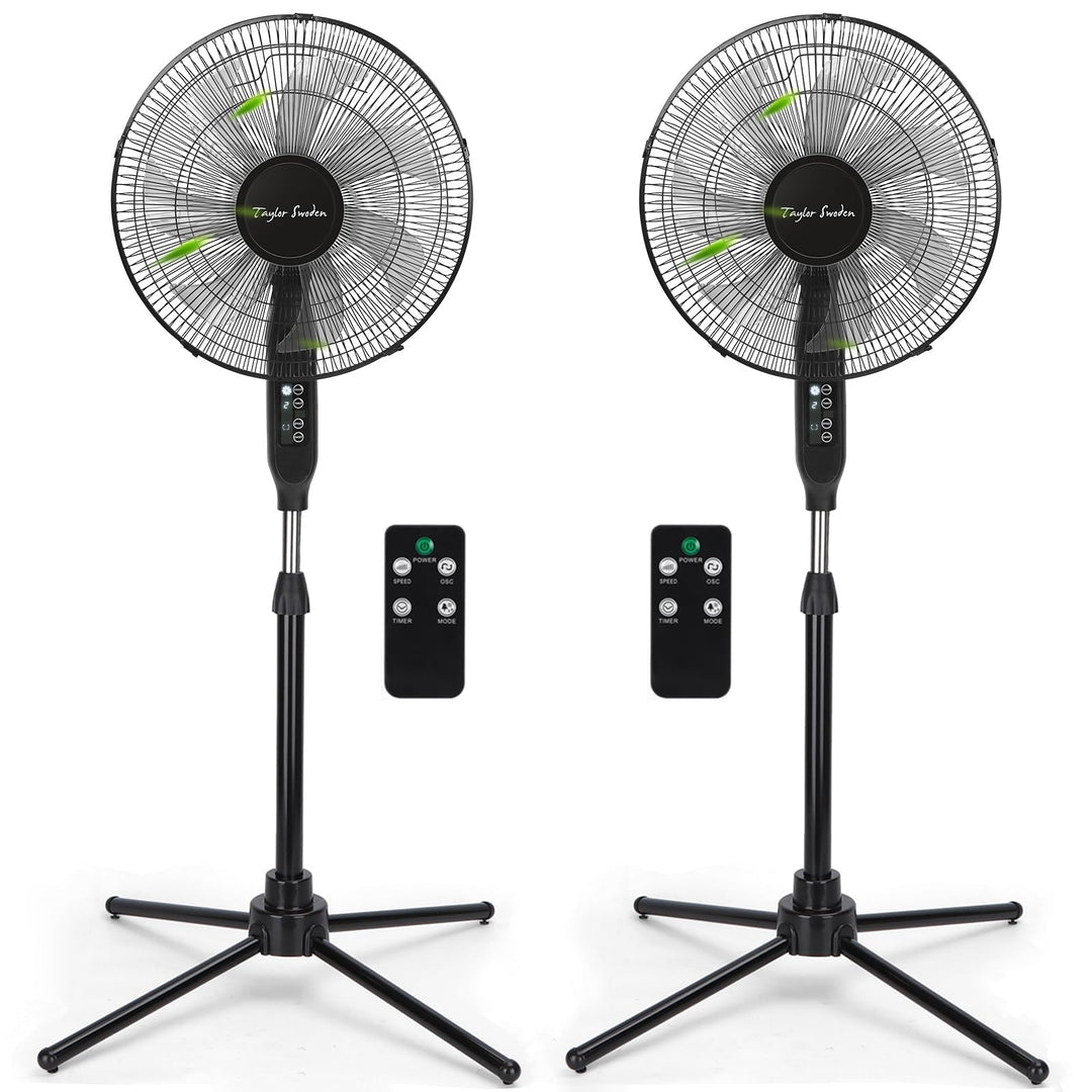 Taylor Swoden Standventilator mit Fernbedienung, 9h Timer, 7-Flügel, 50W Stark Ventilator Leise, 3 M