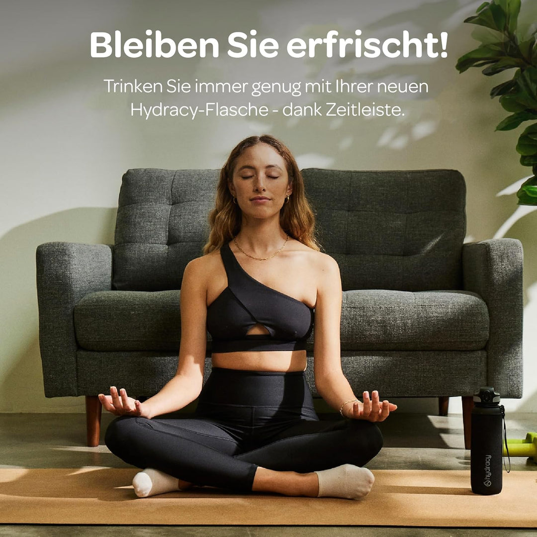 Hydracy Trinkflasche mit Fruchteinsatz - 500ml Wasserflasche - BPA-freie Trinkflasche mit Zeitmarkie