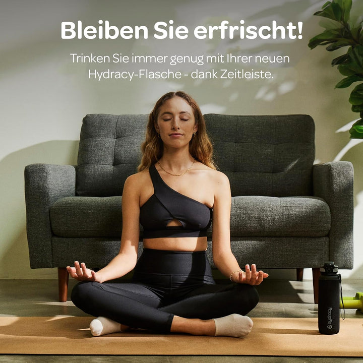Hydracy Trinkflasche mit Fruchteinsatz - 500ml Wasserflasche - BPA-freie Trinkflasche mit Zeitmarkie