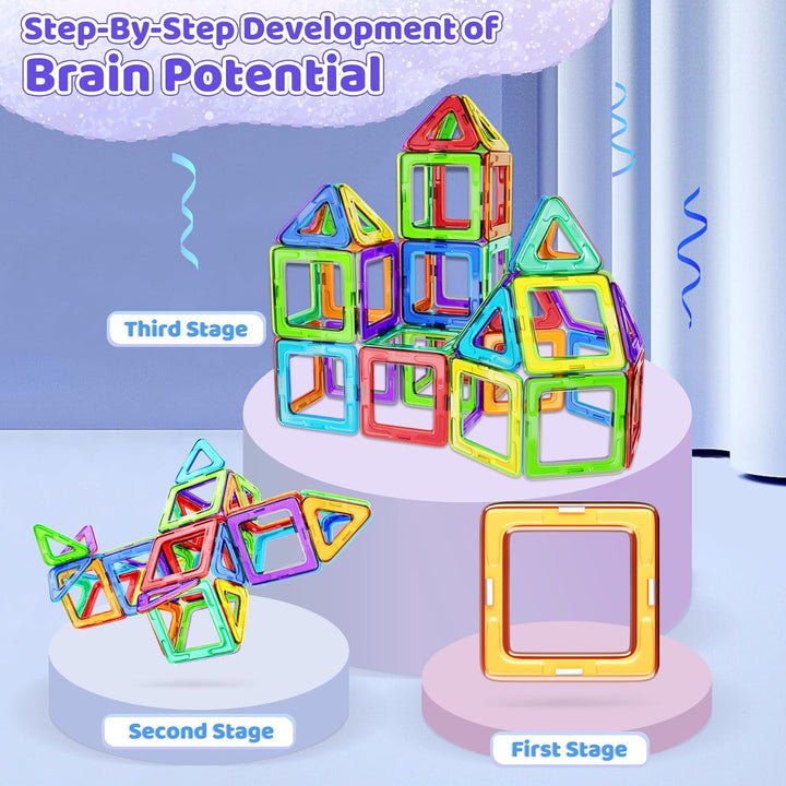 COOLJOY Magnetische Bausteine| 40 Teile Magnetbausteine Magnete Kinder | Magnetspielzeug Tiles | Mag