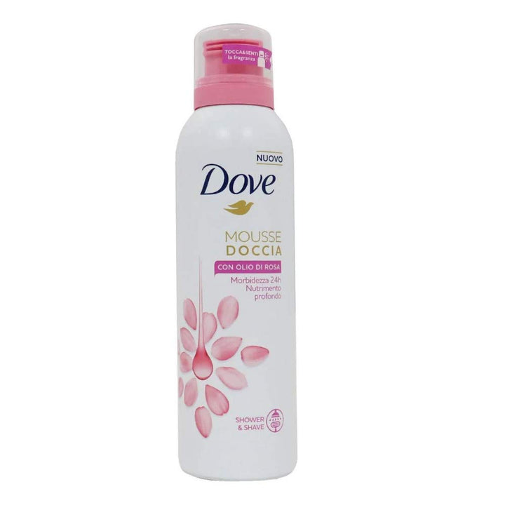 5 x Dove Duschmousse mit Rosenöl Weichheit und Nährung 24h - 5 Flaschen à 200 ml Rose 200.00 ml (5er