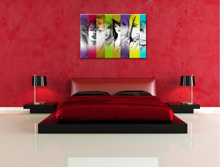 die vielen Geischter der Frau schwarz/weiss Format: 100x70 auf Leinwand, XXL riesige Bilder fertig g