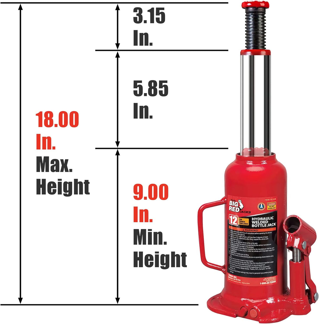 Torin T91203 Bottle-Jacks 12 Ton, 12 Ton