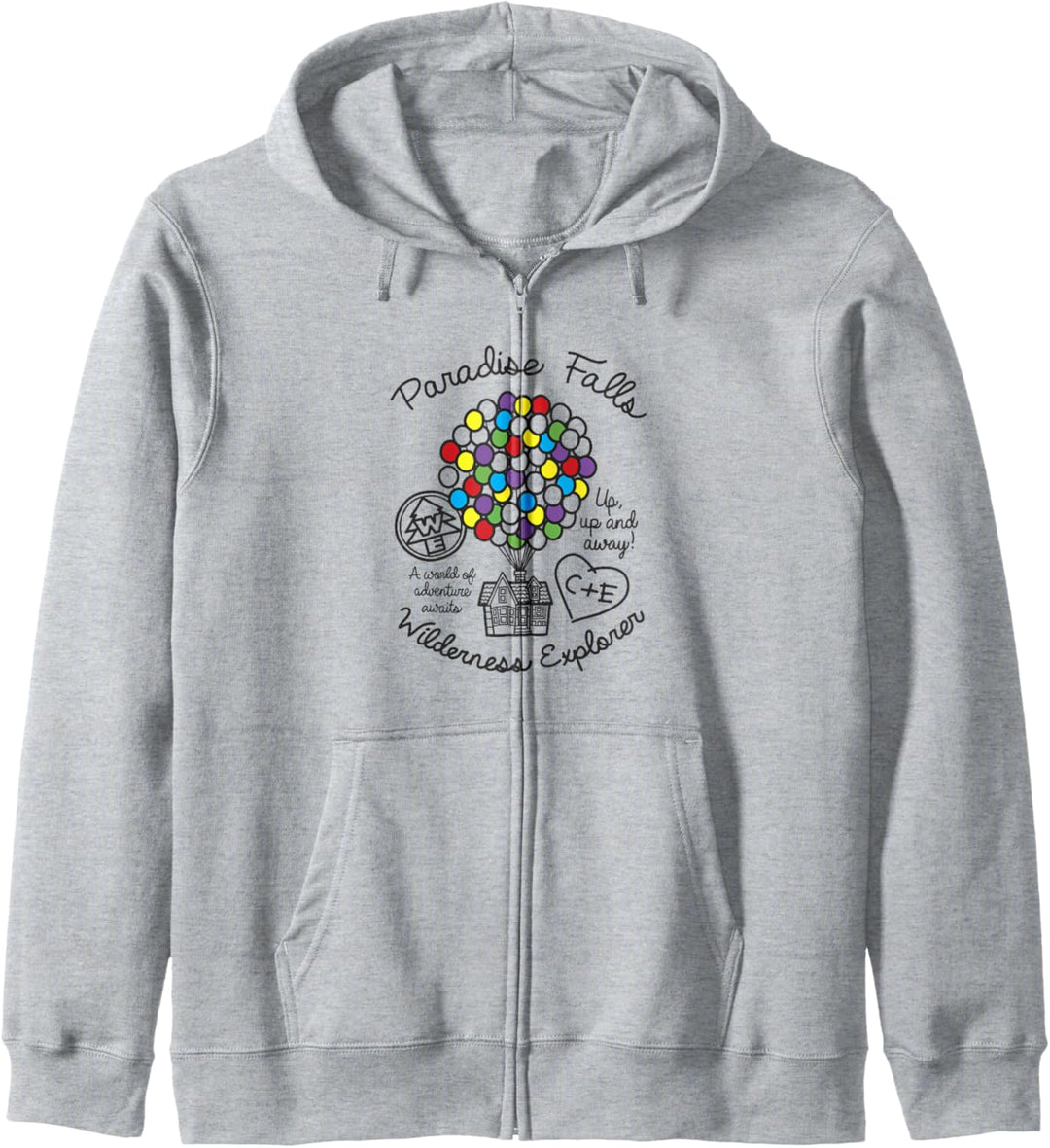 Disney Pixar Up Colorful Balloon Silhouette Falls Kapuzenjacke