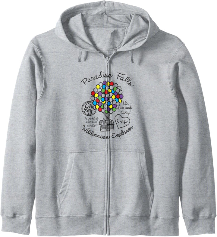 Disney Pixar Up Colorful Balloon Silhouette Falls Kapuzenjacke