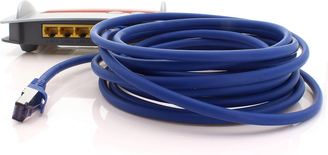 1aTTack.de Cat.7 Netzwerkkabel 3,0 m - Blau - 5 Stück - Cat7 Patchkabel (SFTP/PIMF/LSZH) Rohkabel 10
