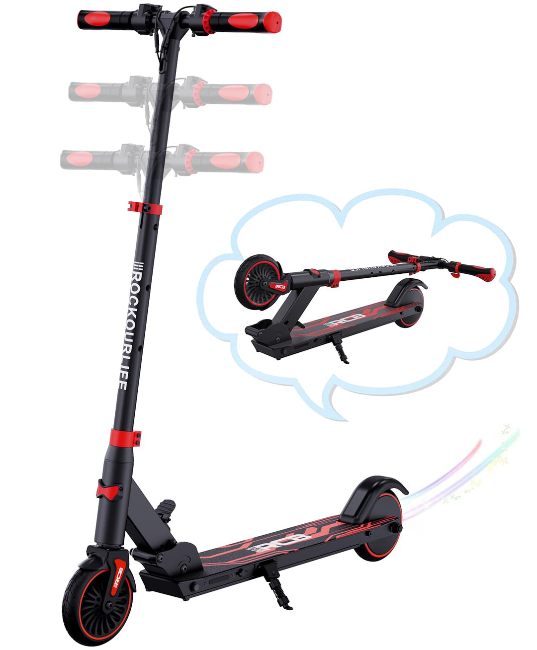 RCB R15 Elektroroller Kinder ab 8-12-16 Jahre, Faltbarer E Scooter, Max 20km/h, Reichweite 16KM, Nur