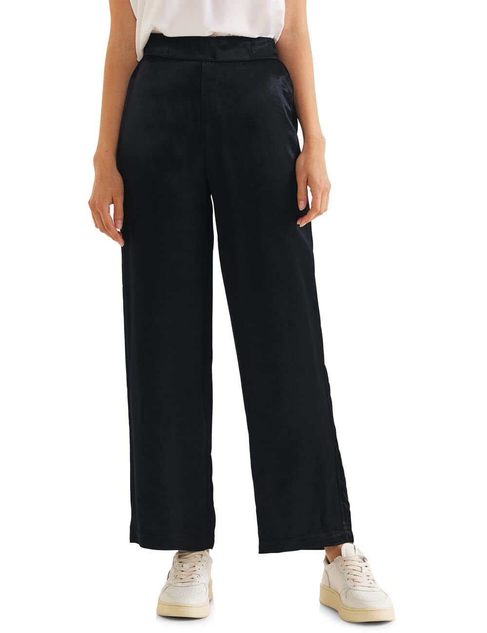 Street One Damen Satinhose 38W / 32L Schwarz, 38W / 32L Schwarz