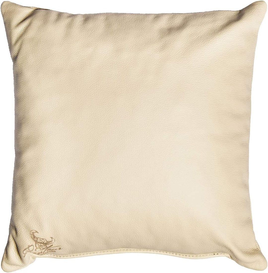 Centaur - Deko Lederkissen 40 x 40 cm für Sofa oder Schlafzimmer Champagner/beige - Echt Leder Kisse