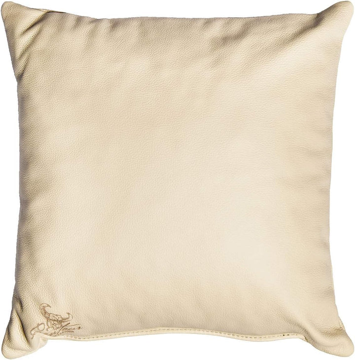 Centaur - Deko Lederkissen 40 x 40 cm für Sofa oder Schlafzimmer Champagner/beige - Echt Leder Kisse