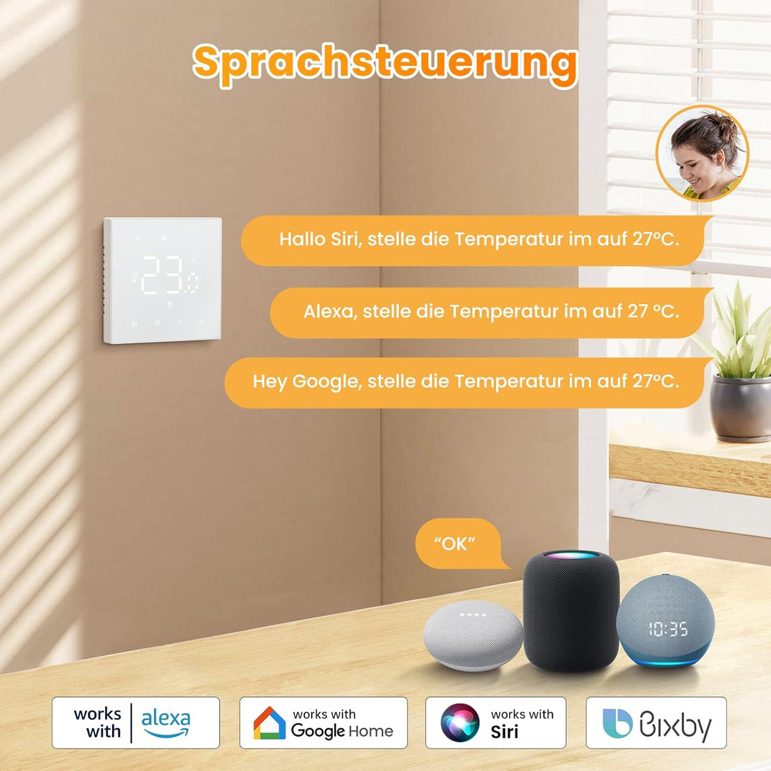 MIUCDA Smart Thermostat Matter Wasser Fussbodenheizung WiFi Raumthermostat Digital Heizungsthermosta