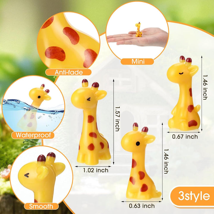 Simgoing Mini-Giraffen-Harz-Ornamente für Garten, Heimdekoration, Zoo-Tier, Mikro-Landschafts-Orname