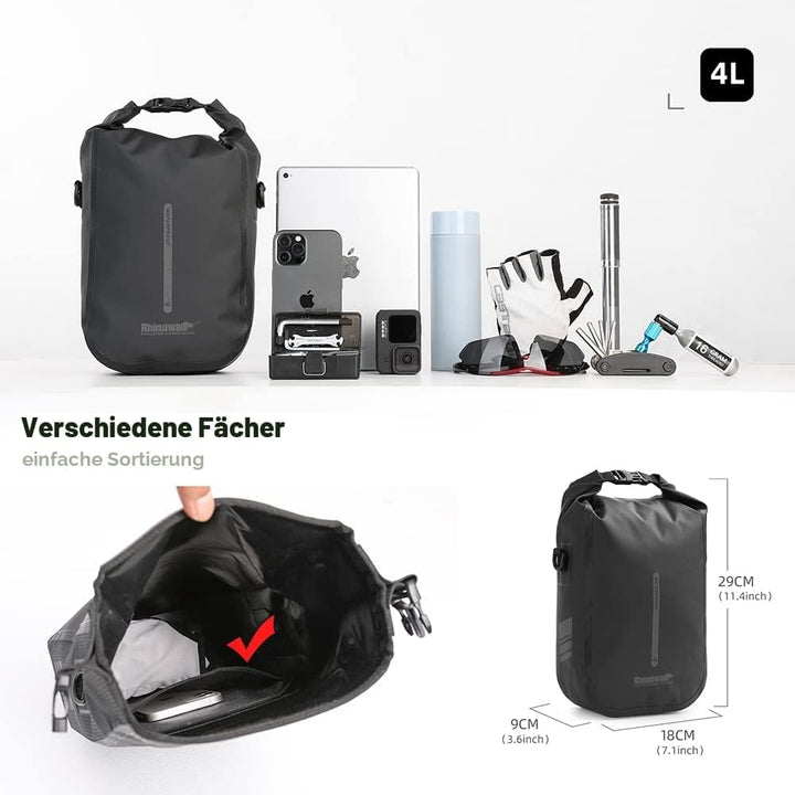 Rhinowalk Fahrradtasche, Gepäckträgertasche, wasserdicht, Fahrradtasche für Gepäckträger, Satteltasc