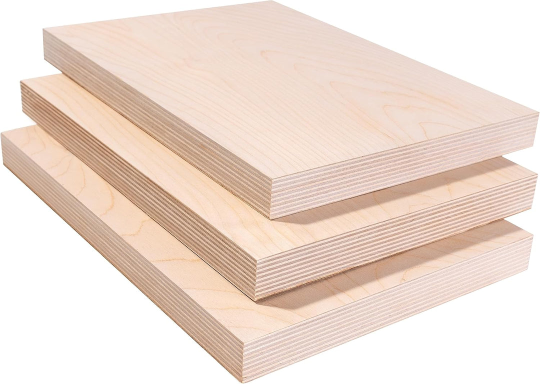 Creative Deco 3 x A4 Sperrholzplatte 18mm | 300 x 210 (+/- 0,5) mm | Birkensperrholz Dünne Holz-Zusc