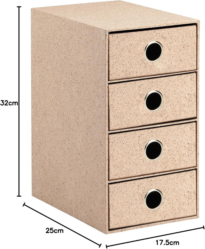 Rössler SOHO 4er Schubladenbox aus Papier | Büro Organizer Schreibtisch | Schubladen Organizer Büro