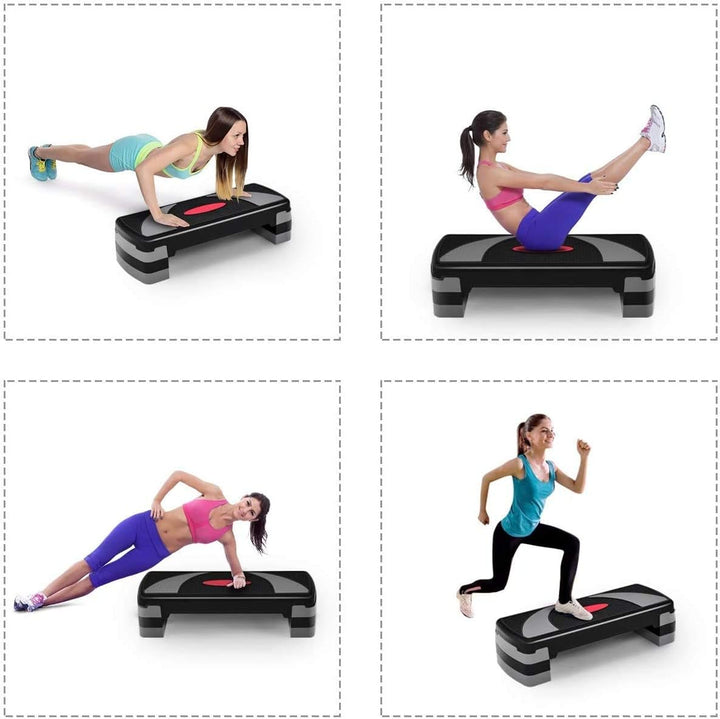 EnjoyFit Aerobic Steppbrett XL Premium Extra Gross Inkl. 3-Fach Höhenverstellbarer Stepper, 78 x 30