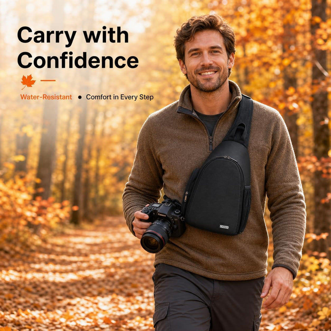 CADeN Kameratasche Sling Backpack, Kameratasche Rucksack mit Stativhalterung für DSLR/SLR spiegellos