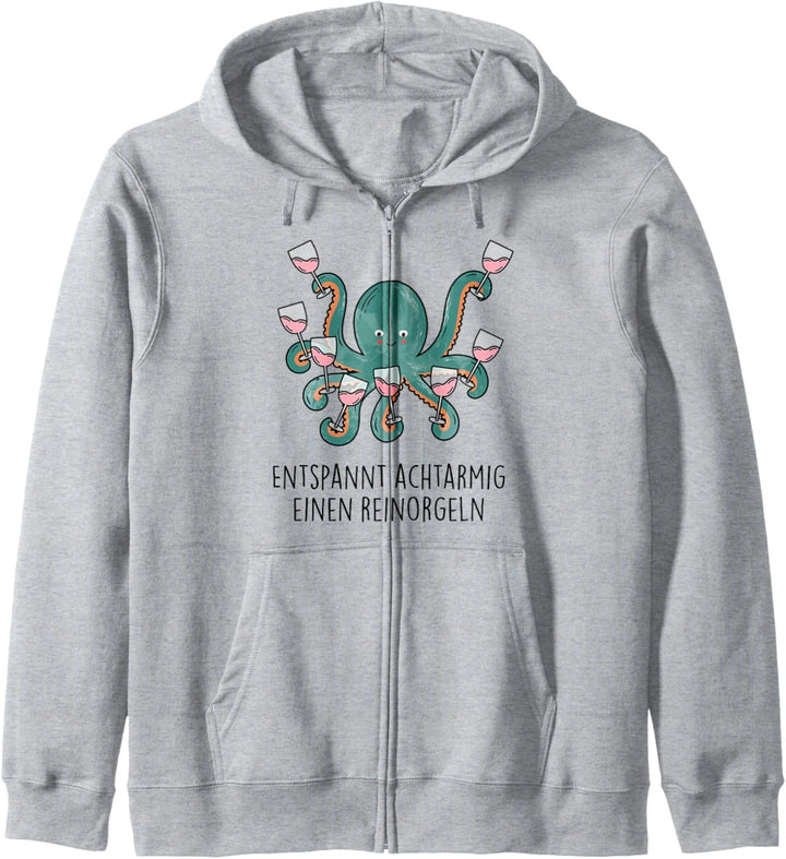 Entspannt achtarmig einen reinorgeln 2. Tintenfisch Wein Fun Kapuzenjacke